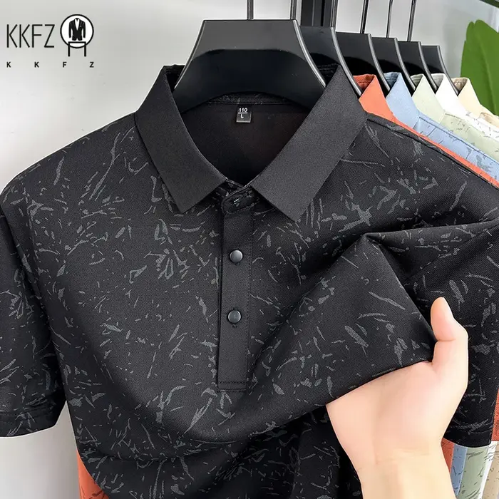 Chemise polo classique pour homme avec motif imprimé