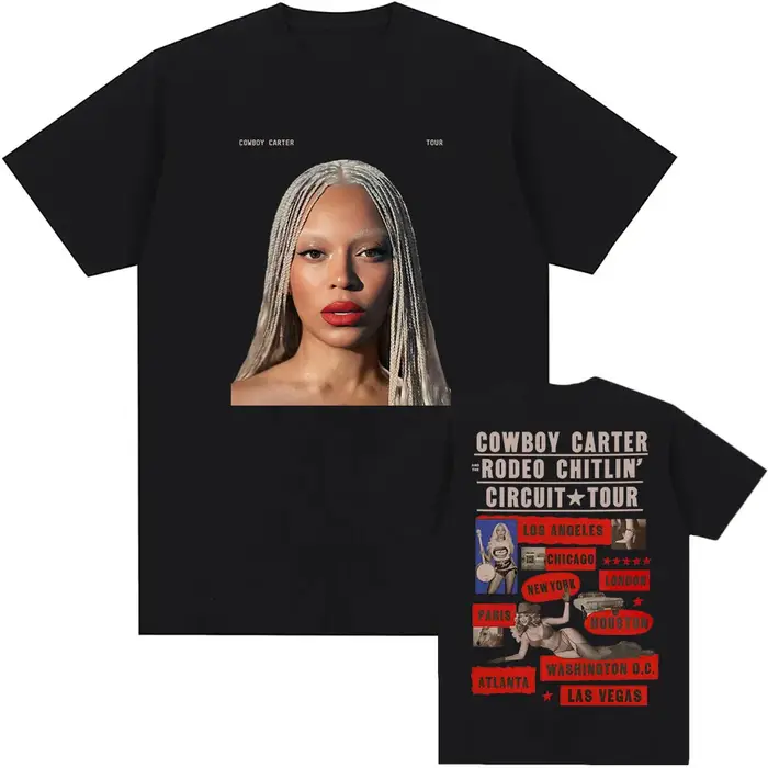 Beyoncé COWBOY CARTER TOUR 2025 T-shirt coton été femmes hommes t-shirts à manches courtes col rond