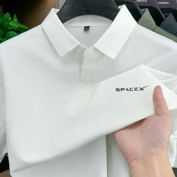 Polo de marque haut de gamme avec lettres classiques, séchage rapide, manches courtes pour homme, co