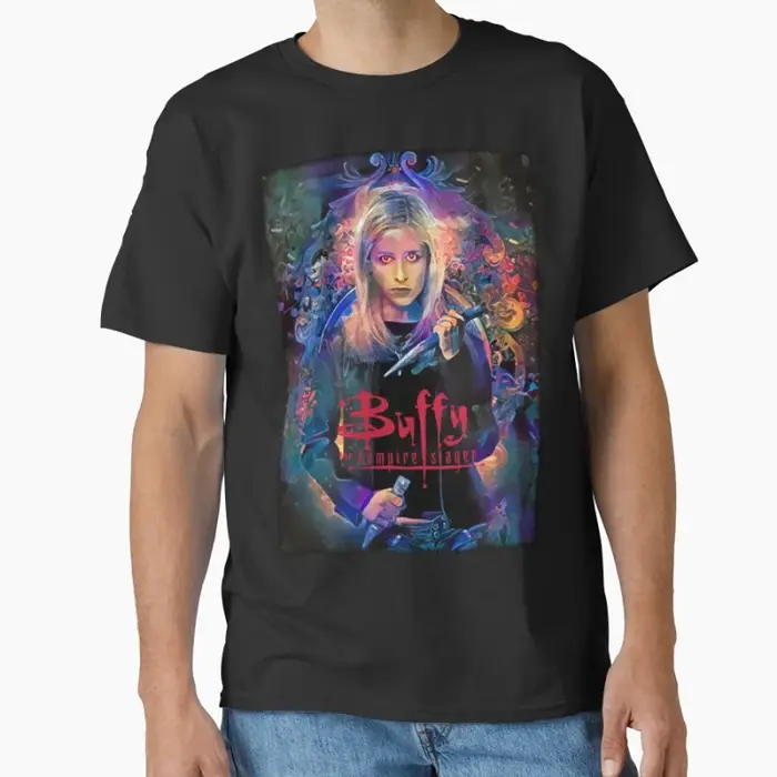 Film effrayant Vintage The Buffy Vampire Slayer films d'horreur T-shirt classique pour hommes grande