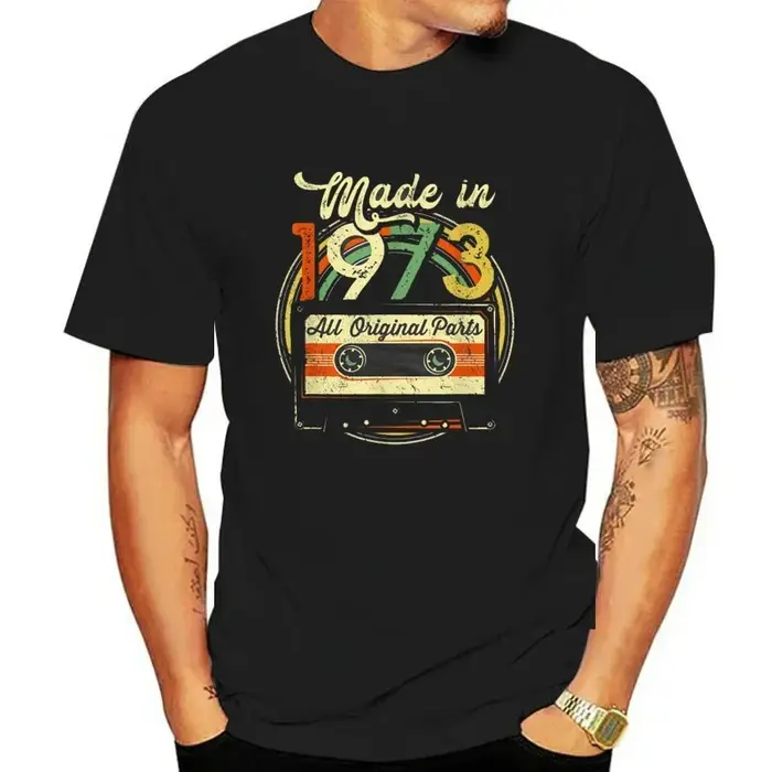 T-shirt drôle fabriqué en 1973 50th anniversaire cadeaux Cassette bande Vintage