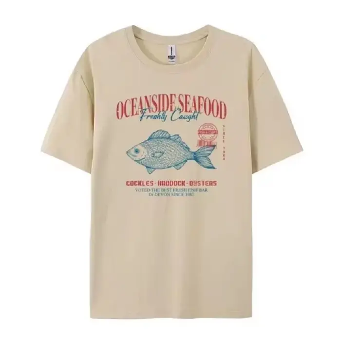 Fruits de mer graphique T-Shirt Grunge esthétique Streetwear t-shirts coton mode surdimensionné femm