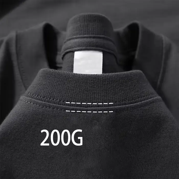 T-shirt à manches courtes en coton épais bleu marine 200g