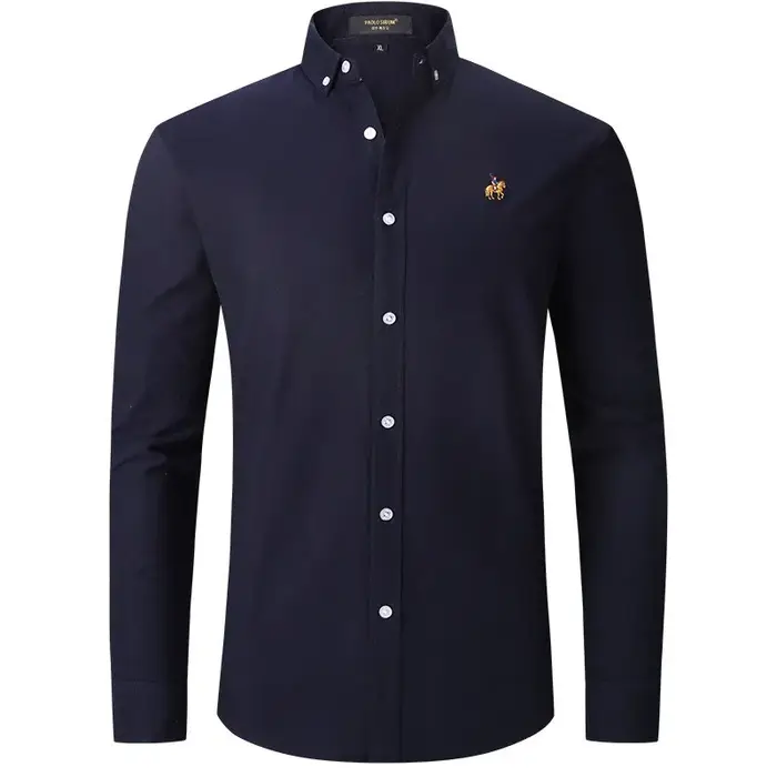 Nouvelle chemise boutonnée en tissu Oxford haut de gamme pour homme