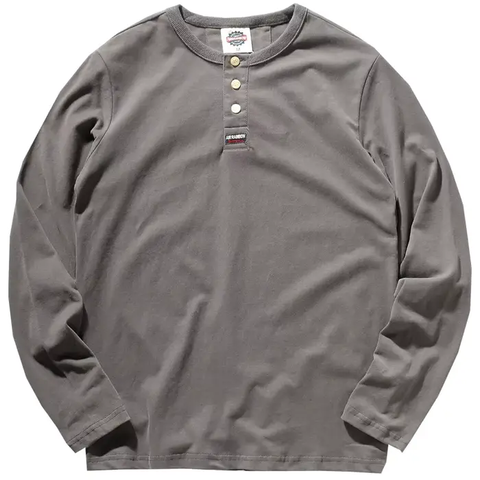 T-shirt à manches longues col Henry pour homme