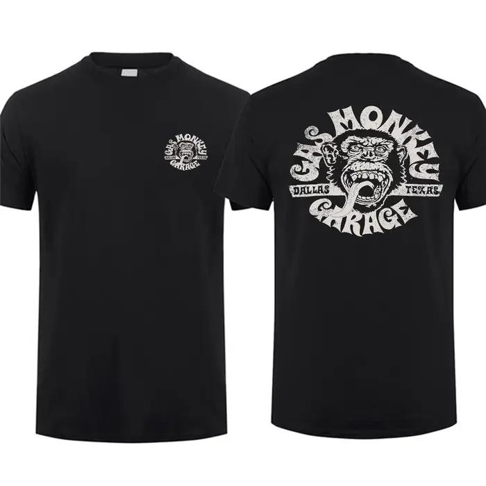 T-Shirt Homme 2024 Coton, Objets d'Été, Économie Homme, Double Face Gas Monkeys GarageY-Streetwear,