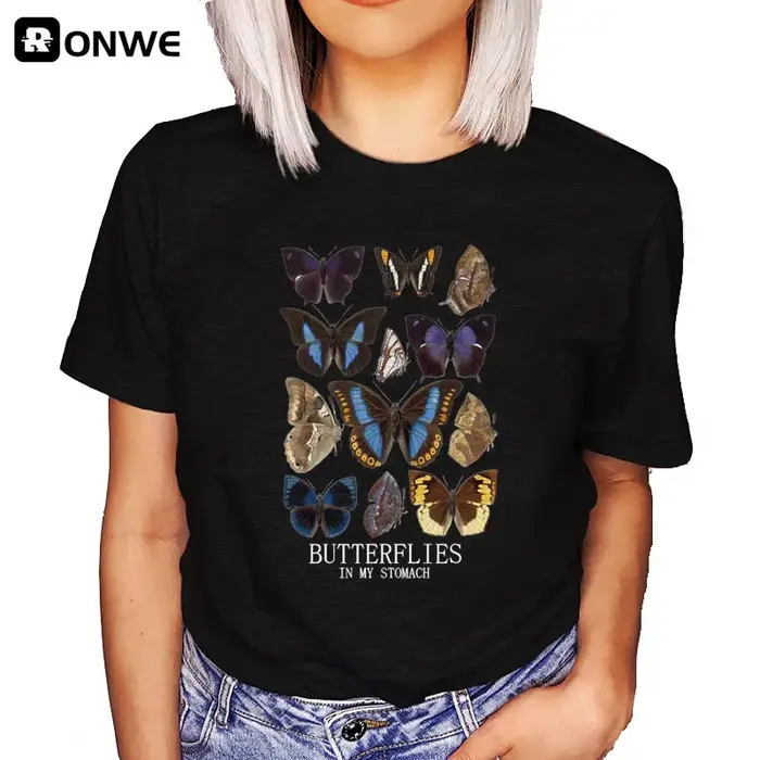 T-shirt noir graphique drôle pour femme
