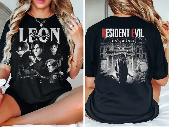 T-shirt Leon S. Kennedy Resident Evil 9 Requiem Biohazard Tee Grace Emily Gideon à manches courtes pour femme printemps-été unisexe