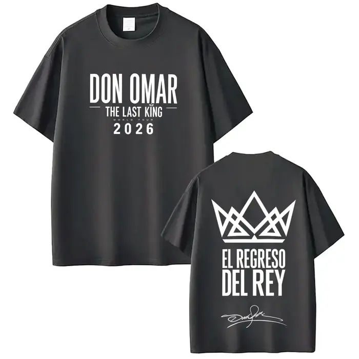 T-shirts imprimés du rappeur Don Omar The Last King Tour 2026
