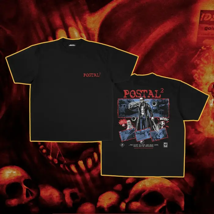 T-shirt humoristique à motif graphique Postal Dude, T-shirt de jeu, T-shirt Postal Dude Weapons, col