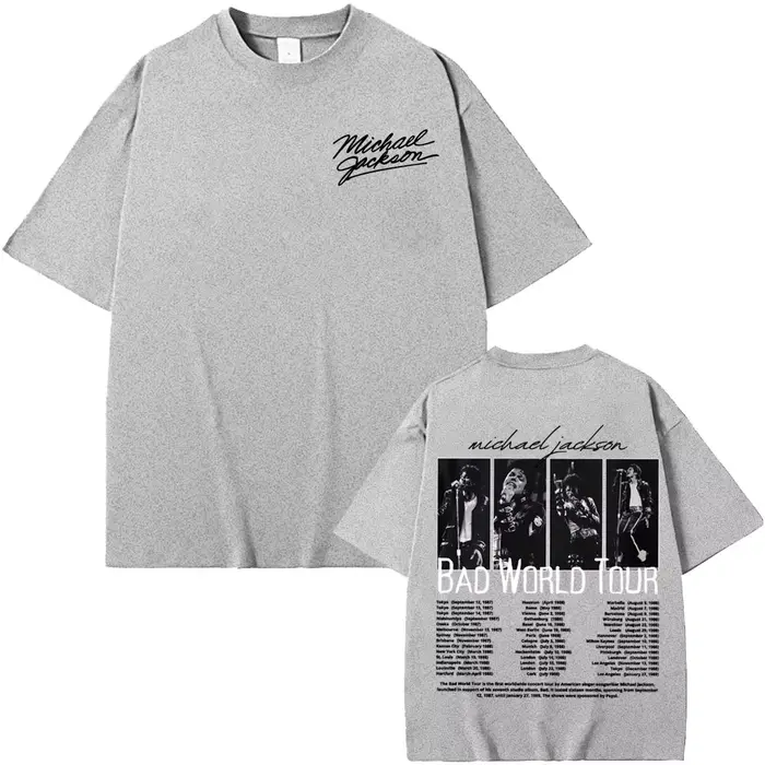 T-shirt King of Pop Michael Jackson Bad World Tour pour hommes et femmes