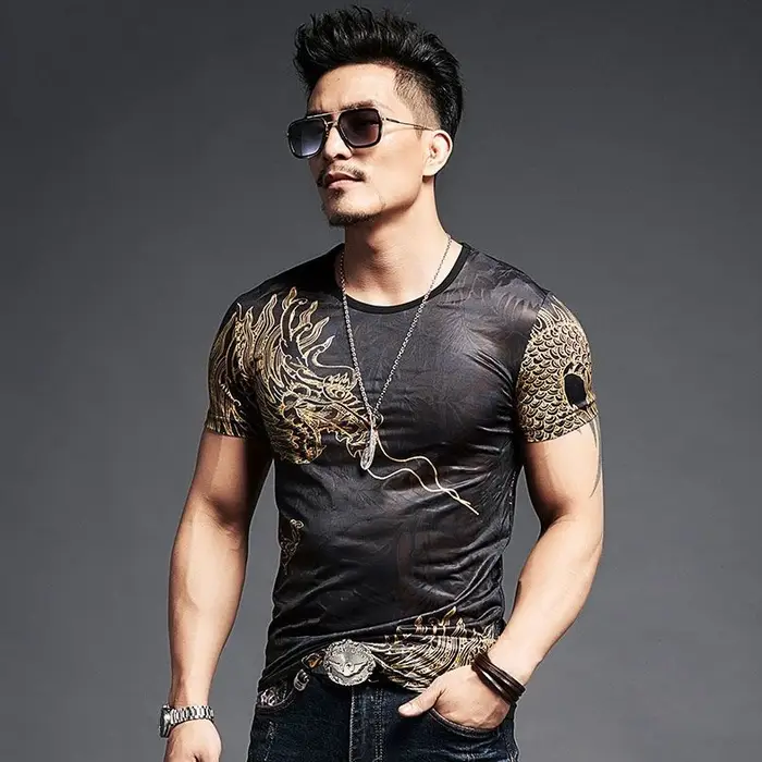 T-shirt de sport pour hommes, vêtements brodés, graphique, Streetwear, Muscles, slim, séchage rapide