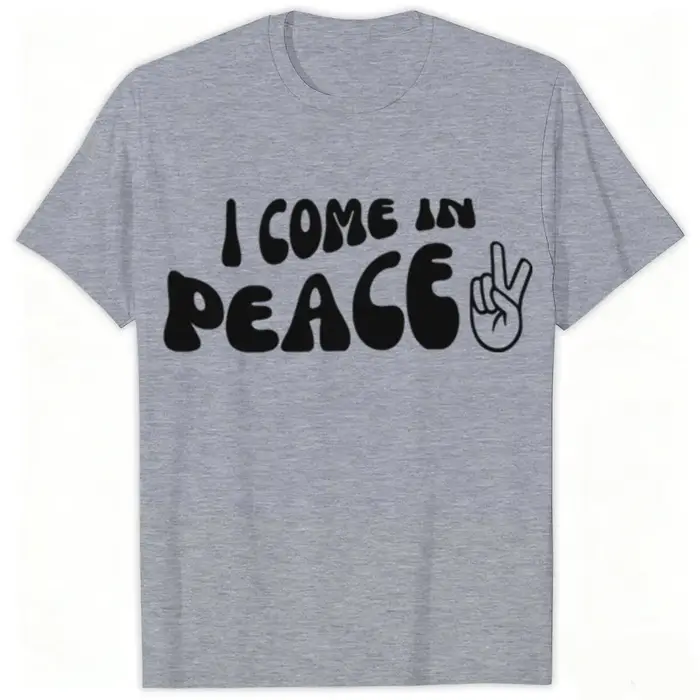 T-shirts de couple imprimés « Peace/I Come in Peace »