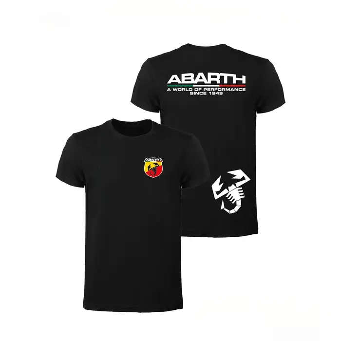 T-shirt de marque automobile italienne Maglietta Logo Scorpione Maniche Corte Cotone