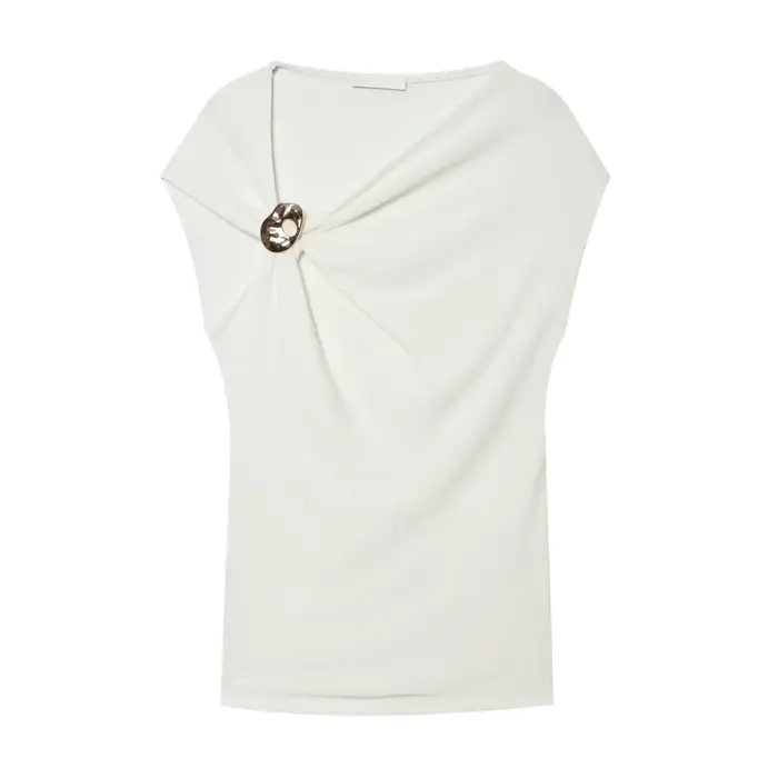 Haut asymétrique court sans manches KLKXMYT pour femme