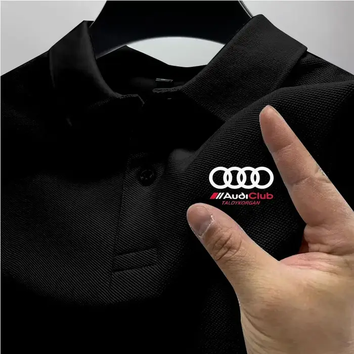Polo Audi : Vêtement de course moto simple et tendance, à manches courtes et col rond, idéal pour le