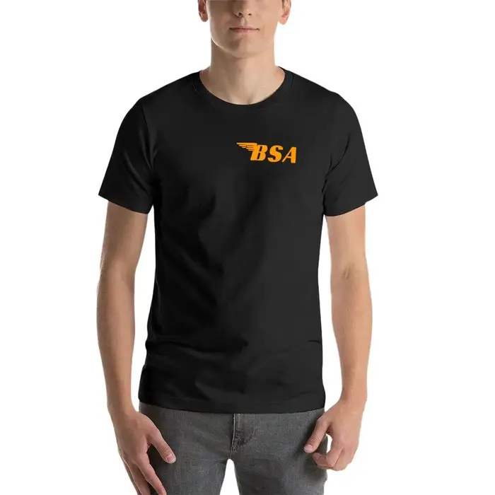T-shirt orange vintage pour hommes, vêtements de rue, vêtements personnalisés, médicaments, bsa