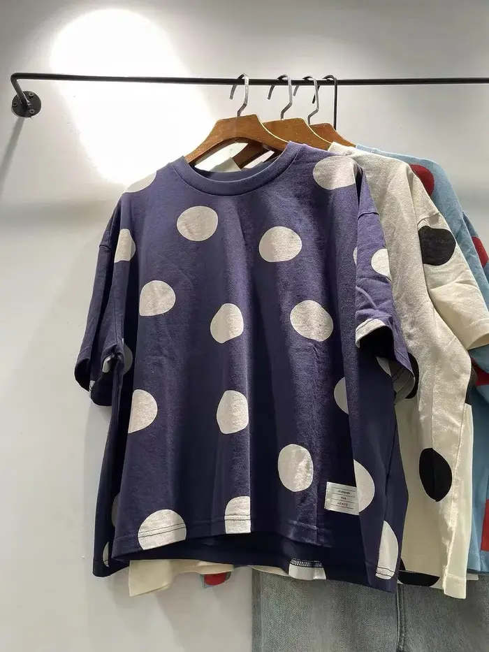 T-shirt à pois style japonais Mori Girl 2026 pour femme
