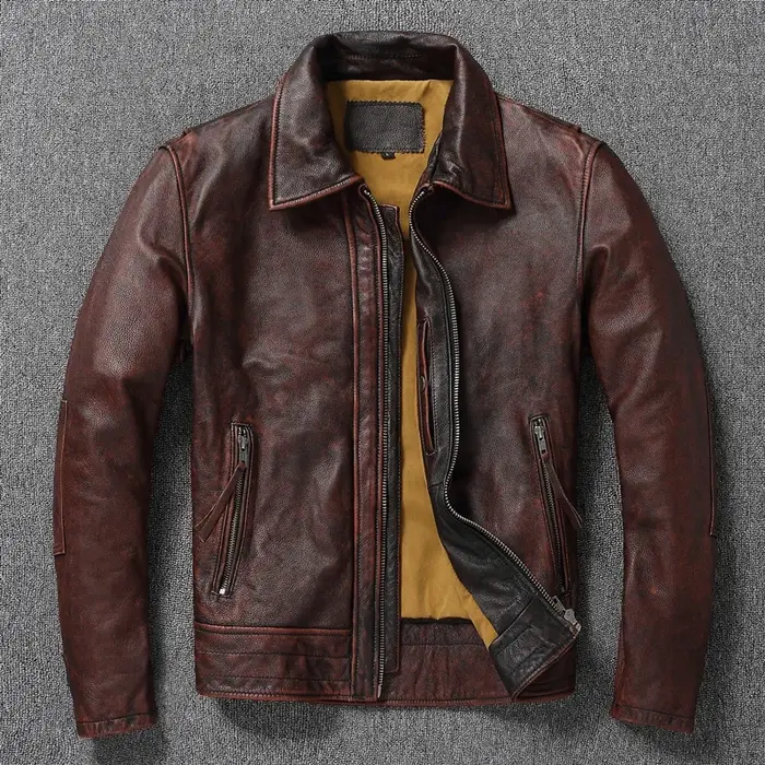 Veste en cuir de vache surdimensionnée
