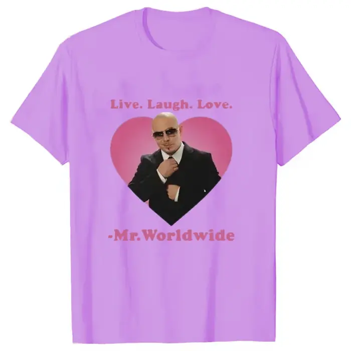 Live Laugh Love M. Worldwide Pitbull T-shirt graphique femmes hommes Hip Hop rétro mode