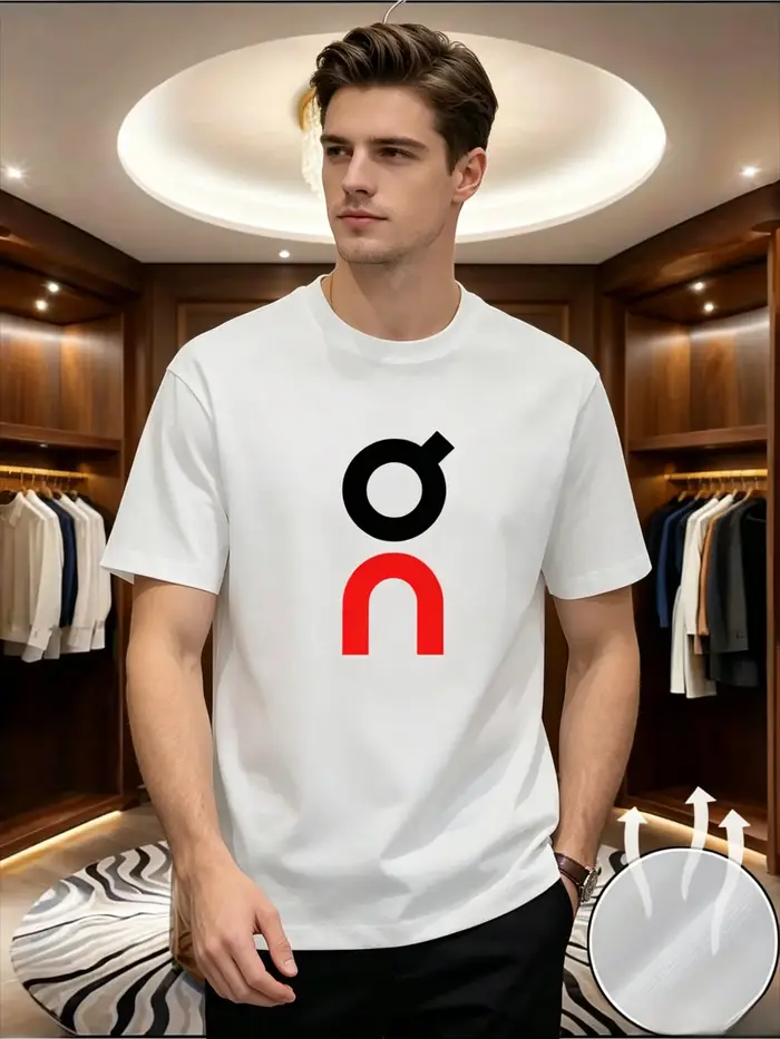 T-shirt en coton imprimé décontracté pour homme