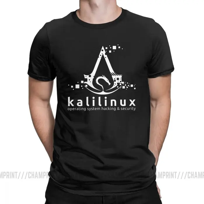 T-Shirt homme, 100% coton, avec système d'exploitation Kali Linux, système de sécurité et de piratag