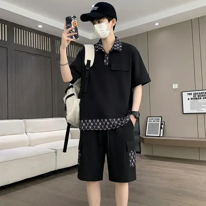Ensemble T-shirt et short 5 points pour homme – Nouvelle collection été