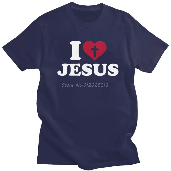T-shirt en coton I Love Jesus pour hommes