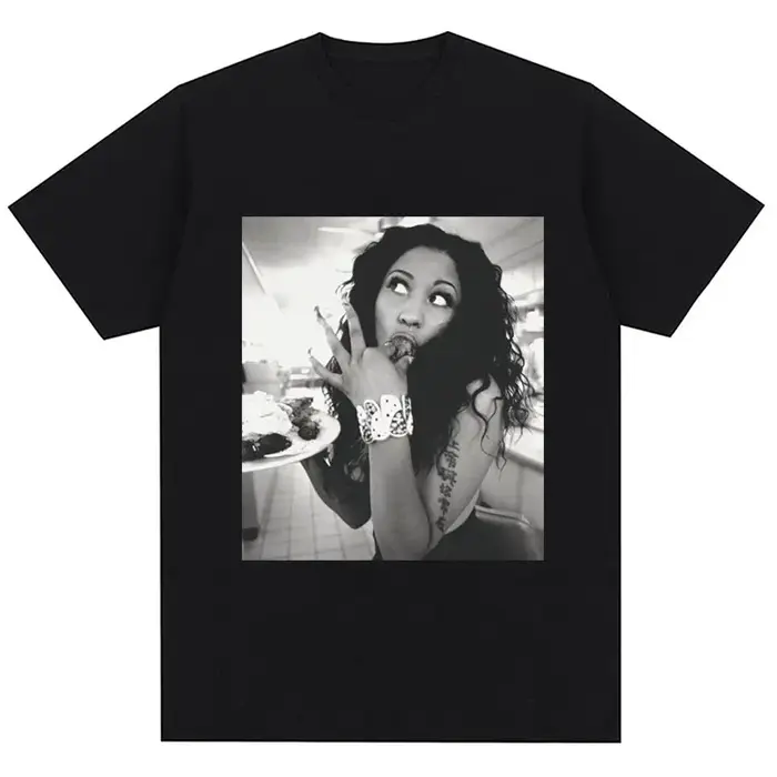 Rap artiste Nicki Minaj imprimé rétro T-shirt foand Hip-hop mode décontracté été imprimé PureT-shirt