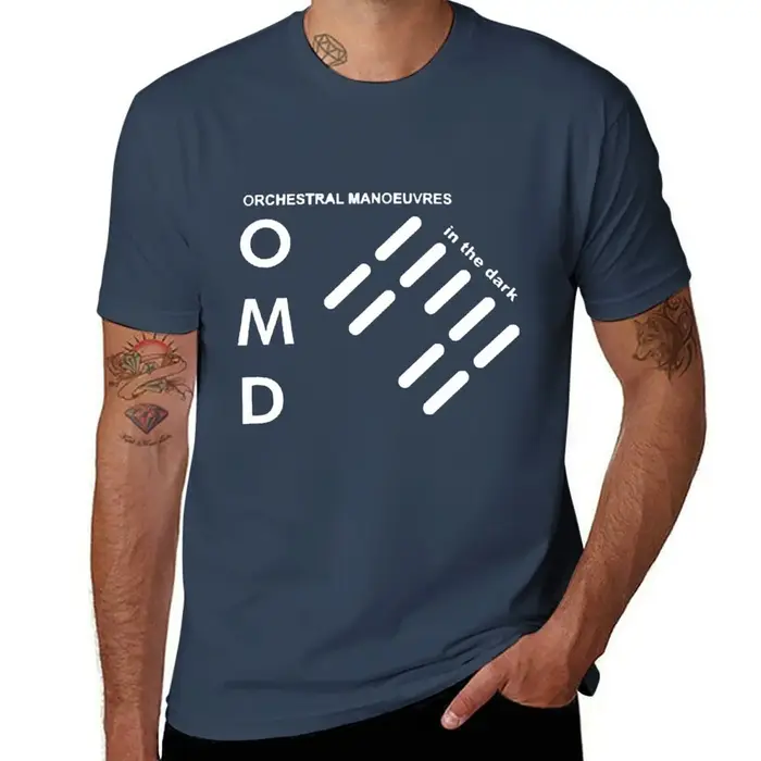 T-shirt OMD en coton uni pour hommes, vêtements d'été