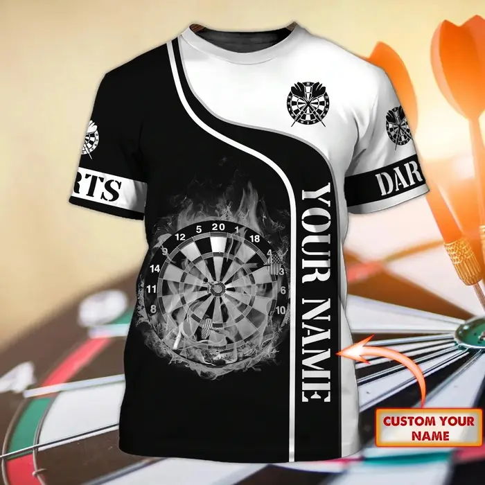 Personnalisé avec nom fléchette et bière 3D partout imprimé été hommes T-shirt Dart amant T-shirt dé
