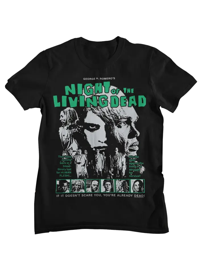 T-Shirt graphique rétro du film d'horreur Night of The Living Dead, pour hommes et femmes, décontrac