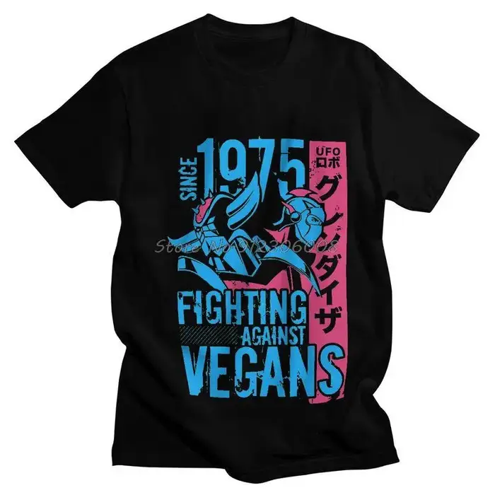 Grendizer Vegan T-shirt foncé hommes graphique
