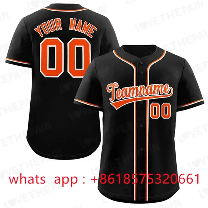 Maillot de baseball brodé personnalisé pour homme