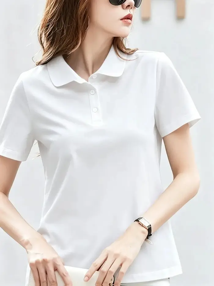 Chemises polo tendance pour femmes, style décontracté, chemises de golf respirantes pour hommes, t-shirts unisexes, streetwear, hauts blancs surdimensionnés