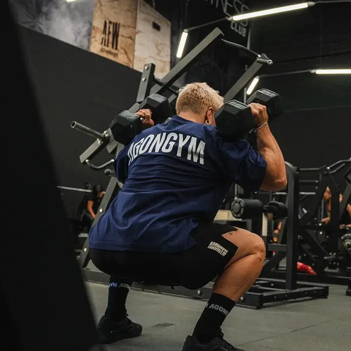 AGONGYM T-shirt Homme Oversize Imprimé Lettres en Coton Respirant pour Gym