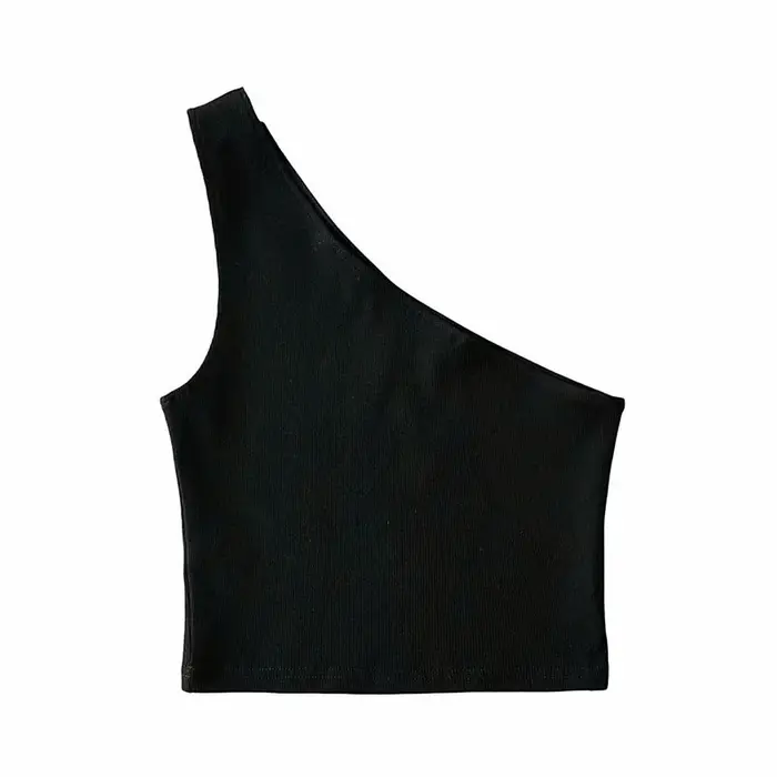Débardeur court à col oblique pour femmes, corset élastique, sexy, mince, en Y