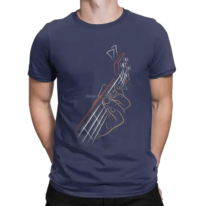 Humoristique actif guitare basse Rock musique T-Shirt hommes col rond coton