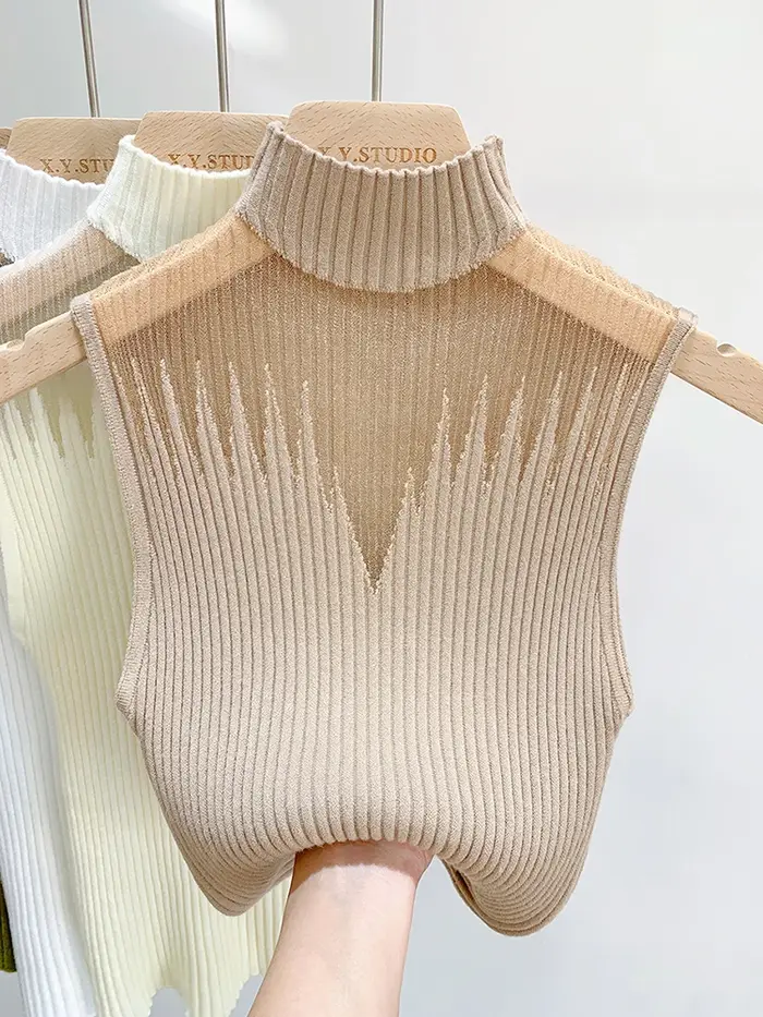 Pull Tube Blanc en Maille Précieuse pour Femme