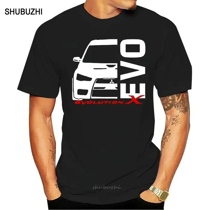 T-shirt en coton EVO X10 Lancer Evolution pour hommes, marque d'été, taille européenne 343