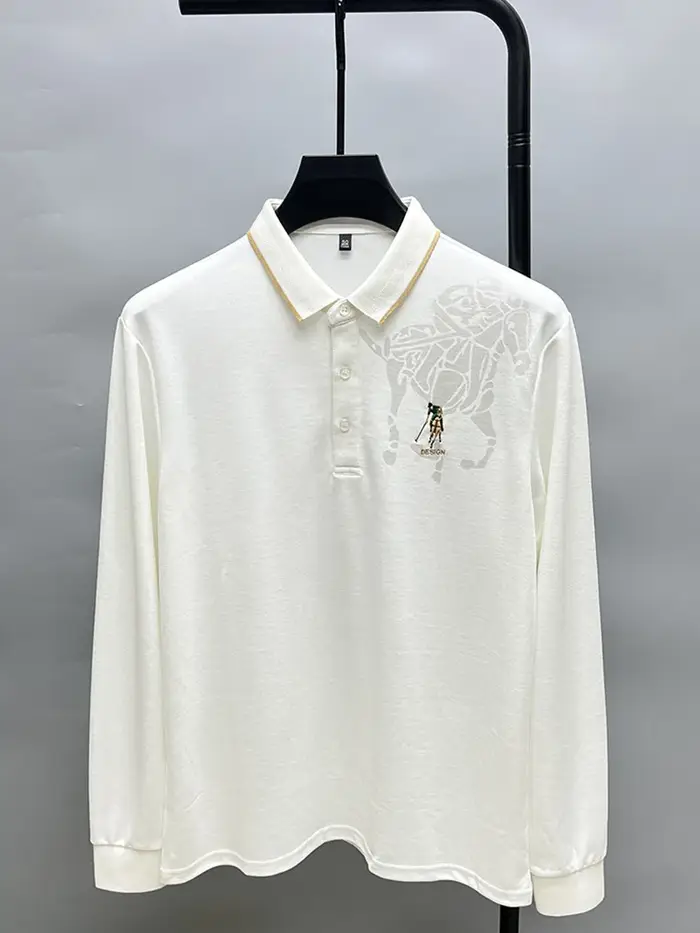 Polo à manches longues imprimé pour hommes