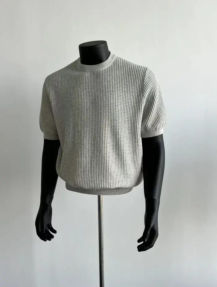 Pull en tricot à manches courtes pour hommes