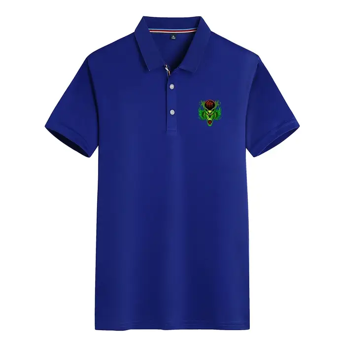 Polo décontracté confortable pour homme avec logo imprimé motif animal