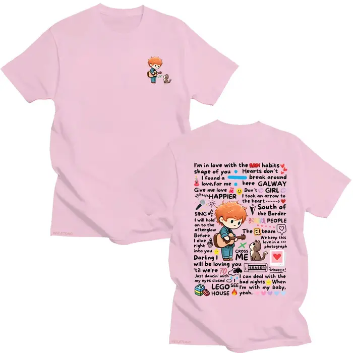 Ed Sheeran Graffiti motif t-shirt nouveau à la mode décontracté femmes hommes vêtements Y2k coton T-shirts mode ample haut t-shirt