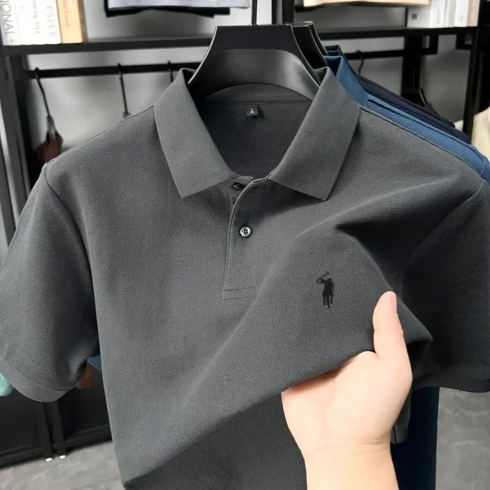 Designer marque 100% coton manches courtes polo chemise mode luxe pony broderie hommes été décontracté haute qualité golf T-shirt