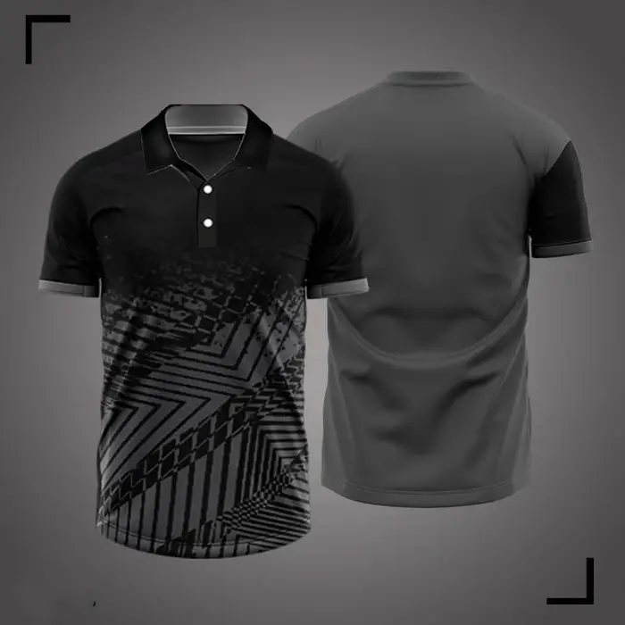 Polo à rayures dégradées imprimé en 3D pour homme – Vêtement respirant pour le sport et le golf – Po