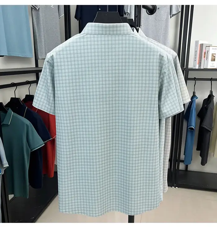 Chemise à carreaux à manches courtes pour homme