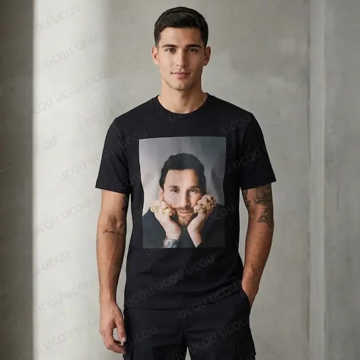 Nouveau T-shirt Rétro 2026 d'été avec Photo de Joueur de Football