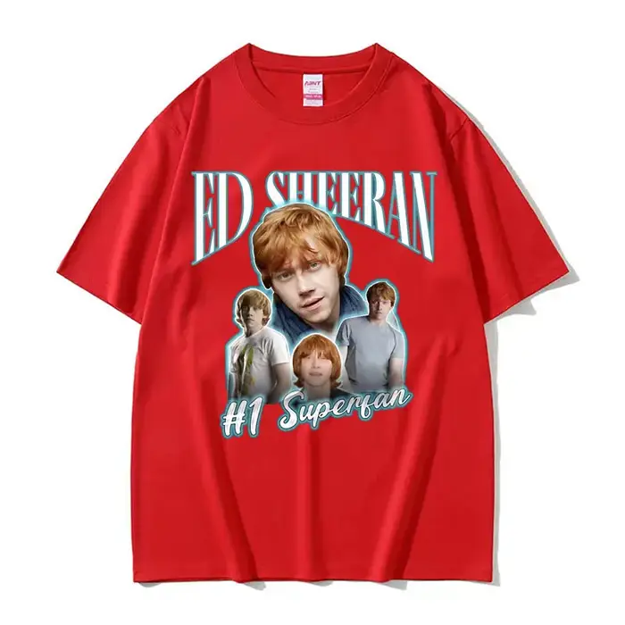 T-shirt drôle Ed Sheeran Number One Superfan Meme pour femme, mode rétro, manches courtes, unisexe,