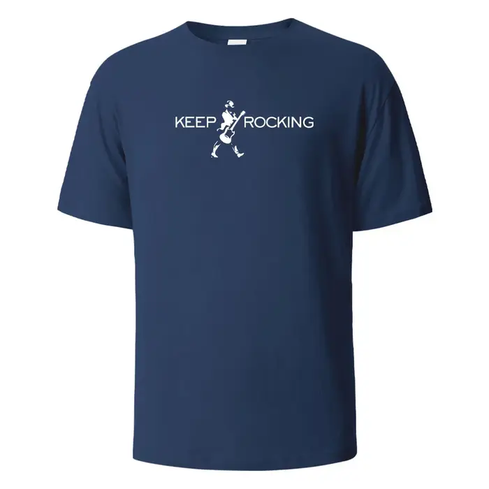 T-shirt imprimé Keep Rocking pour hommes et femmes
